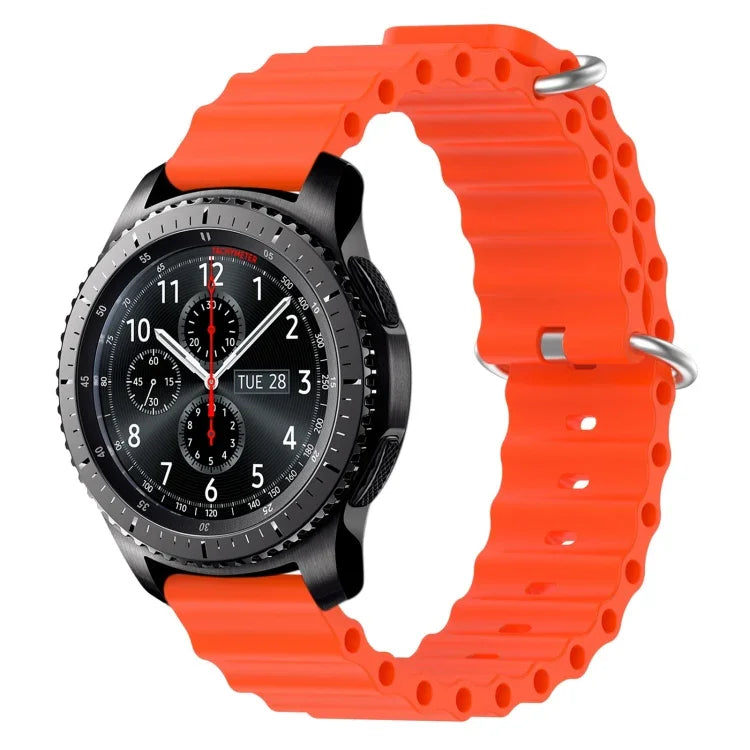 Bracelet de montre 22mm en silicone de style océan de couleur unie, pour Samsung Galaxy Watch3 45mm, pour Samsung Galaxy Watch 46mm, pour Samsung Gear S3 Classic, pour Samsung Gear S3 Frontier