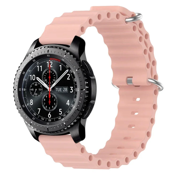 Bracelet de montre 22mm en silicone de style océan de couleur unie, pour Samsung Galaxy Watch3 45mm, pour Samsung Galaxy Watch 46mm, pour Samsung Gear S3 Classic, pour Samsung Gear S3 Frontier