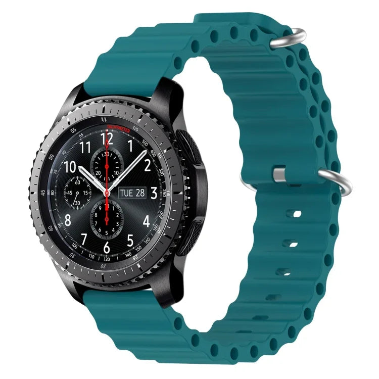 Bracelet de montre 22mm en silicone de style océan de couleur unie, pour Samsung Galaxy Watch3 45mm, pour Samsung Galaxy Watch 46mm, pour Samsung Gear S3 Classic, pour Samsung Gear S3 Frontier