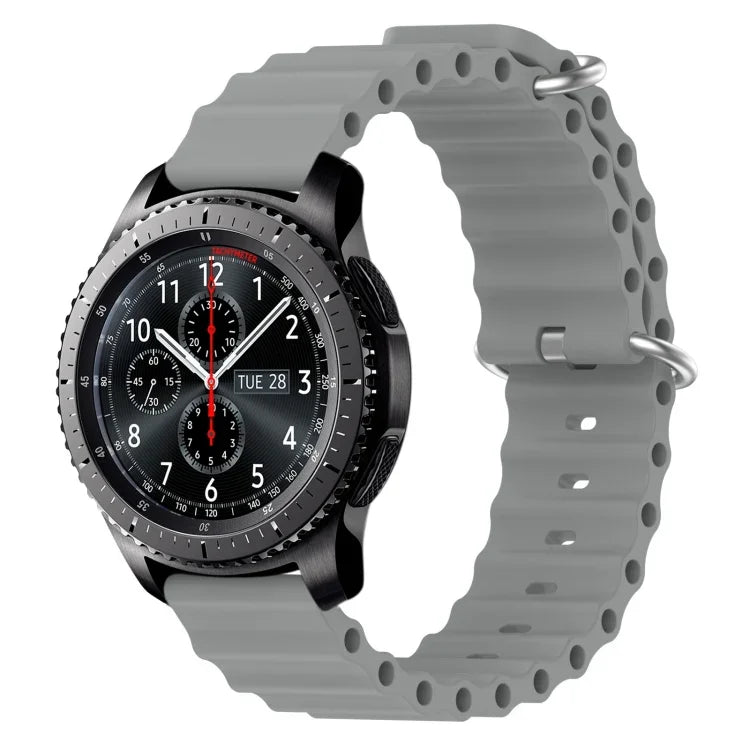 Bracelet de montre 22mm en silicone de style océan de couleur unie, pour Samsung Galaxy Watch3 45mm, pour Samsung Galaxy Watch 46mm, pour Samsung Gear S3 Classic, pour Samsung Gear S3 Frontier