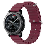 Bracelet de montre 22mm en silicone de style océan de couleur unie, pour Samsung Galaxy Watch3 45mm, pour Samsung Galaxy Watch 46mm, pour Samsung Gear S3 Classic, pour Samsung Gear S3 Frontier