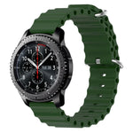 Bracelet de montre 22mm en silicone de style océan de couleur unie, pour Samsung Galaxy Watch3 45mm, pour Samsung Galaxy Watch 46mm, pour Samsung Gear S3 Classic, pour Samsung Gear S3 Frontier