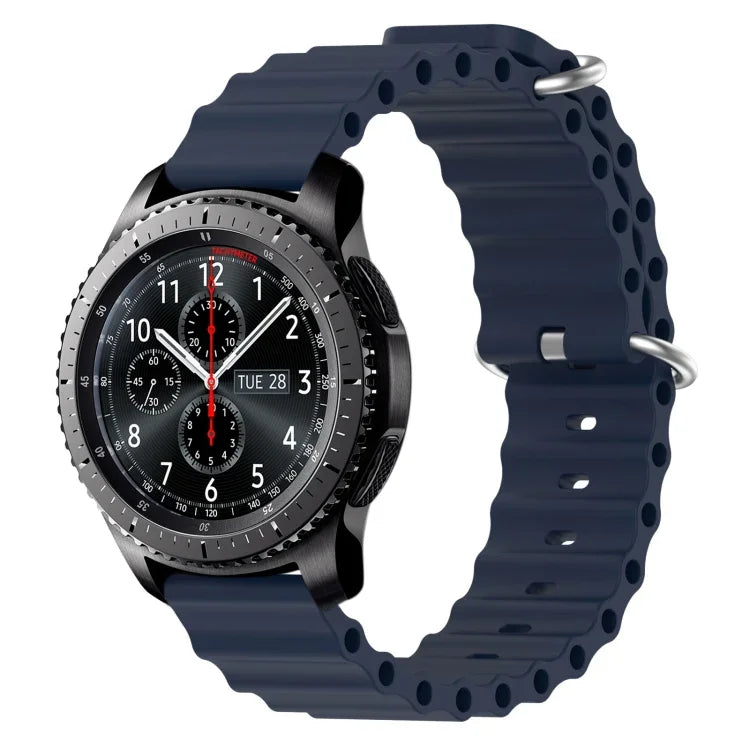 Bracelet de montre 22mm en silicone de style océan de couleur unie, pour Samsung Galaxy Watch3 45mm, pour Samsung Galaxy Watch 46mm, pour Samsung Gear S3 Classic, pour Samsung Gear S3 Frontier