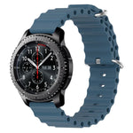 Bracelet de montre 22mm en silicone de style océan de couleur unie, pour Samsung Galaxy Watch3 45mm, pour Samsung Galaxy Watch 46mm, pour Samsung Gear S3 Classic, pour Samsung Gear S3 Frontier