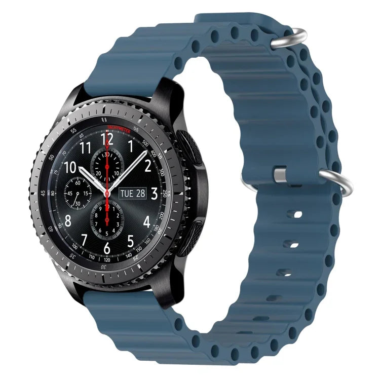 Bracelet de montre 22mm en silicone de style océan de couleur unie, pour Samsung Galaxy Watch3 45mm, pour Samsung Galaxy Watch 46mm, pour Samsung Gear S3 Classic, pour Samsung Gear S3 Frontier