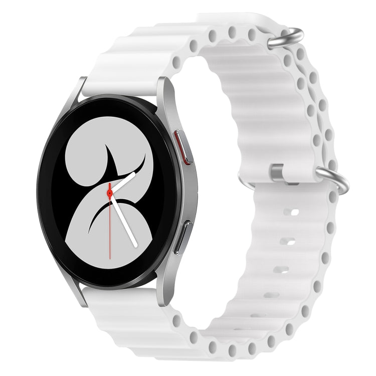Bracelet de montre 20 mm en silicone couleur unie style océan, pour Samsung Galaxy Watch 4 40 mm, pour Samsung Galaxy Watch 4 Classic 42 mm, pour Samsung Galaxy Watch 4 Classic 46 mm, pour Samsung Galaxy Watch Active 2 40 mm