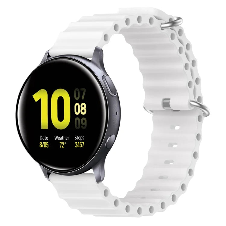 Bracelet de montre en silicone 20mm de style océan, couleur unie, pour Samsung Galaxy Watch Active 2 44mm, pour Samsung Galaxy Watch 42mm