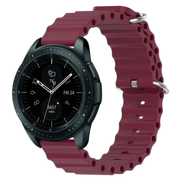 20mm Ocean Style Silicone Solid Color Watch Band, For Samsung Galaxy Watch Active 2 44mm, For Samsung Galaxy Watch 42mm