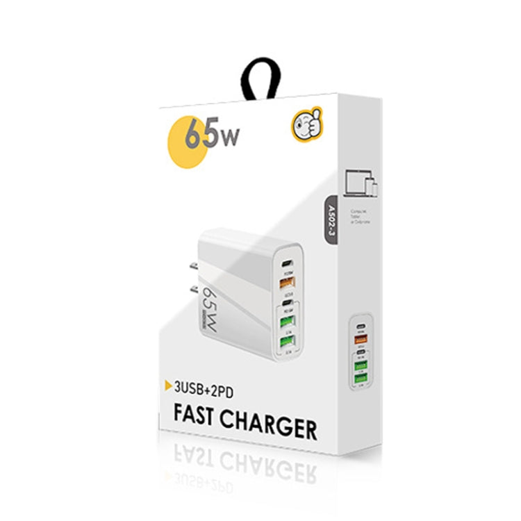 Chargeur multi-ports 65W double PD Type-C + 3 x USB pour téléphone et tablette, prise US, prise US