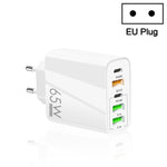 Chargeur multi-ports 65W double PD Type-C + 3 x USB pour téléphone et tablette, prise EU, prise EU