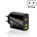 Chargeur multi-ports 65W double PD Type-C + 3 x USB pour téléphone et tablette, prise EU, prise EU