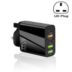 Chargeur multi-ports 65W double PD Type-C + 3 x USB pour téléphone et tablette, prise UK, prise UK