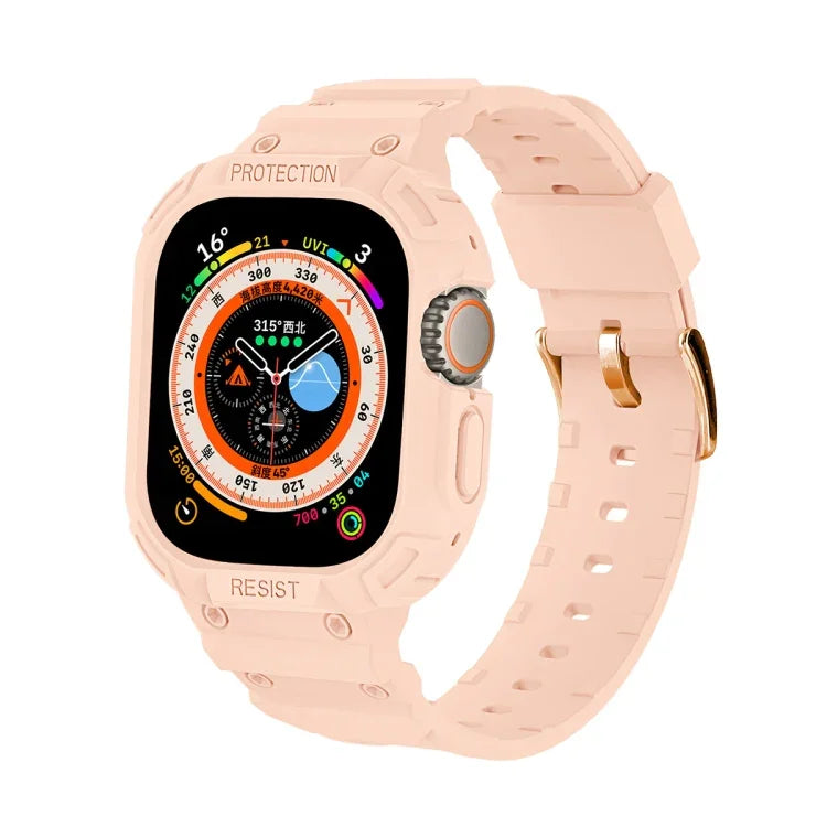 Boîtier JUNSUNMAY intégré en TPU avec bracelet élastique ajustable pour Apple Watch Ultra 3/2/1 49 mm