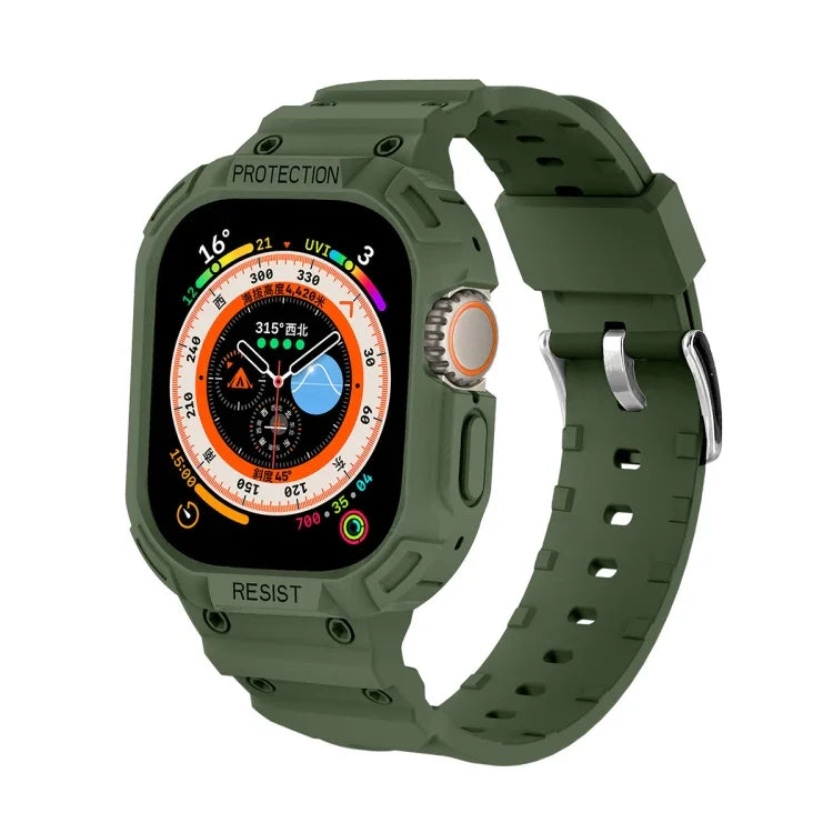 Boîtier JUNSUNMAY intégré en TPU avec bracelet élastique ajustable pour Apple Watch Ultra 3/2/1 49 mm