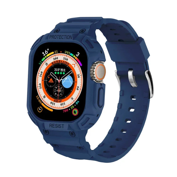 Boîtier JUNSUNMAY intégré en TPU avec bracelet élastique ajustable pour Apple Watch Ultra 3/2/1 49 mm