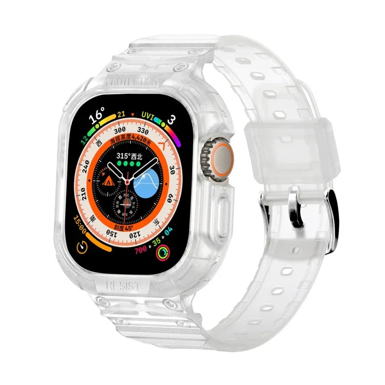 Boîtier JUNSUNMAY intégré en TPU avec bracelet élastique ajustable pour Apple Watch Ultra 3/2/1 49 mm