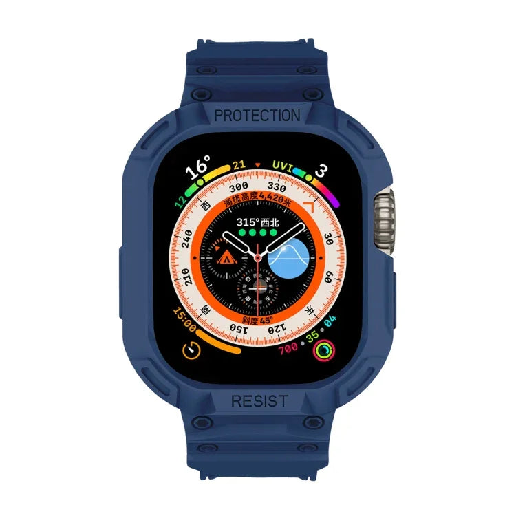 Boîtier JUNSUNMAY intégré en TPU avec bracelet élastique ajustable pour Apple Watch Ultra 3/2/1 49 mm