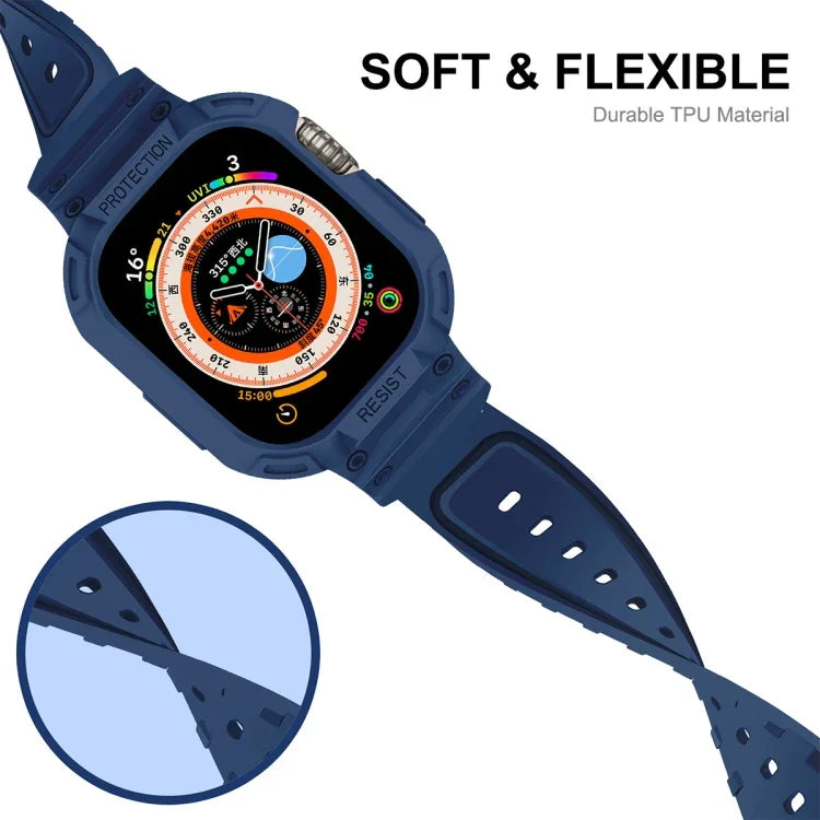 Boîtier JUNSUNMAY intégré en TPU avec bracelet élastique ajustable pour Apple Watch Ultra 3/2/1 49 mm