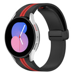 Folding Magnetic Clasp Silicone Watch Band, For Samsung Galaxy Watch 5 44mm, For Samsung Galaxy Watch 5 40mm, For Samsung Galaxy Watch 4 44mm, For Samsung Galaxy Watch 4 40mm