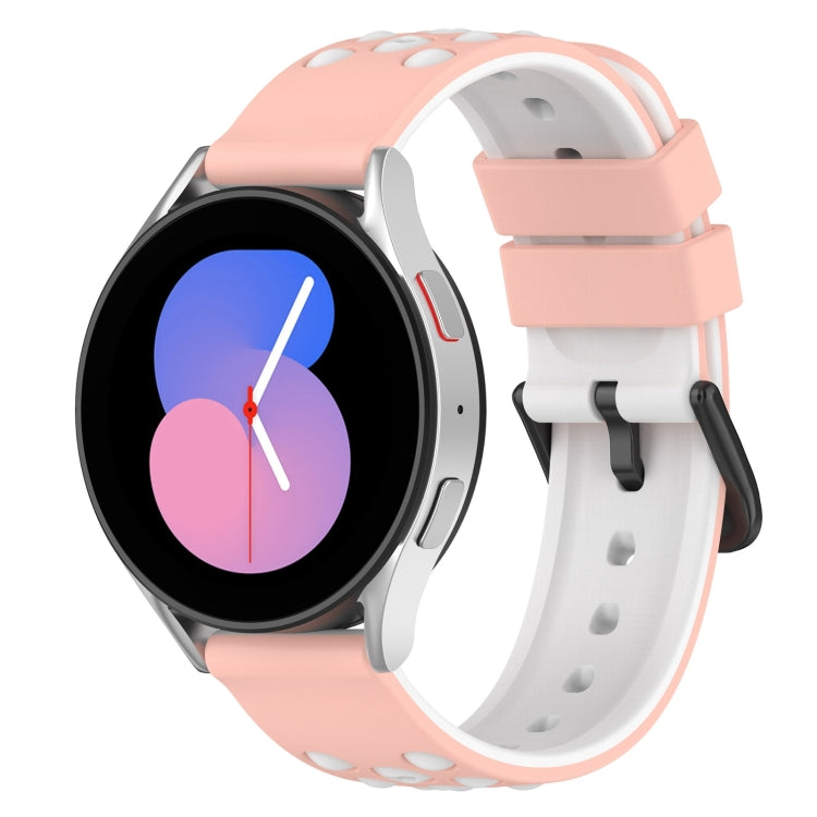Bracelet de montre en silicone poreux bicolore 20 mm, pour Samsung Galaxy Watch5 44 mm, pour Samsung Galaxy Watch5 40 mm, pour Samsung Galaxy Watch5 Pro 45 mm, pour Samsung Galaxy Watch4 44 mm
