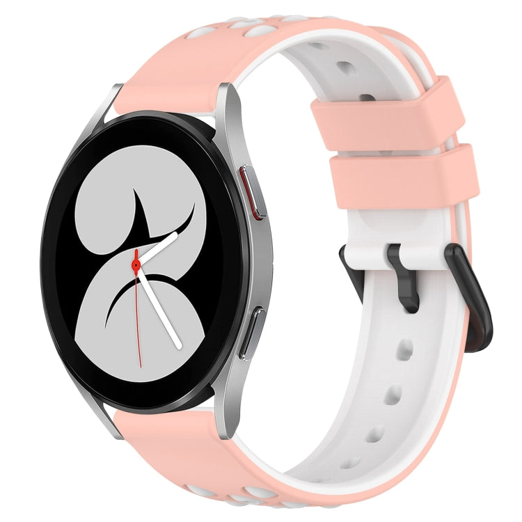 20mm Two-Color Porous Silicone Watch Band, For Samsung Galaxy Watch4 40mm, For Samsung  Galaxy Watch4 Classic 42mm, For Samsung  Galaxy Watch4 Classic 46mm, For Samsung Galaxy Watch Active2 40mm