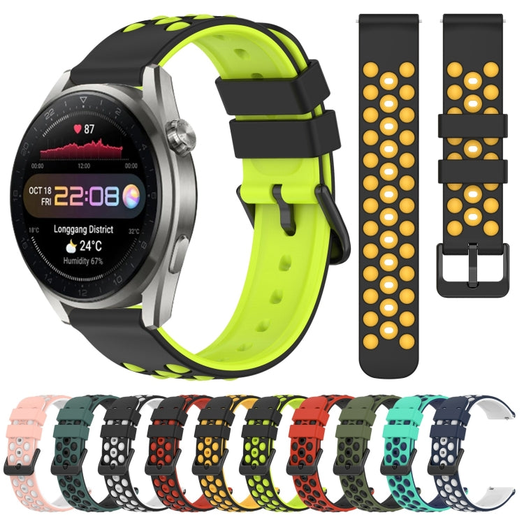 22mm Two-Color Porous Silicone Watch Band, For Huawei Watch 3 Pro New