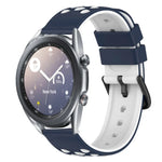 22mm Two-Color Porous Silicone Watch Band, For Samsung Galaxy Watch3 45mm, For Samsung Galaxy Watch 46mm, For Samsung Gear S3 Classic, For Samsung Gear S3 Frontier