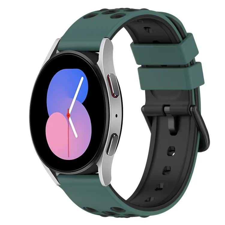 22mm Two-Color Porous Silicone Watch Band, For Samsung Galaxy Watch3 45mm, For Samsung Galaxy Watch 46mm, For Samsung Gear S3 Classic, For Samsung Gear S3 Frontier