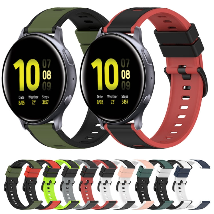 Bracelet de montre en silicone bicolore de 22 mm, pour Samsung Galaxy Watch Active2 44 mm, pour Samsung Galaxy Watch 42 mm