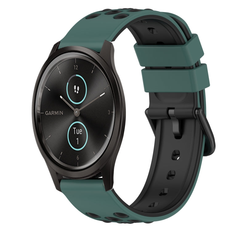 22mm Two-Color Silicone Watch Band, For Garmin Garminmove Style, For Garmin Forerunner 645 Music