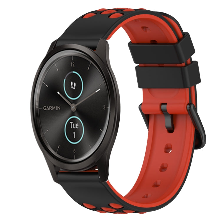 22mm Two-Color Silicone Watch Band, For Garmin Garminmove Style, For Garmin Forerunner 645 Music