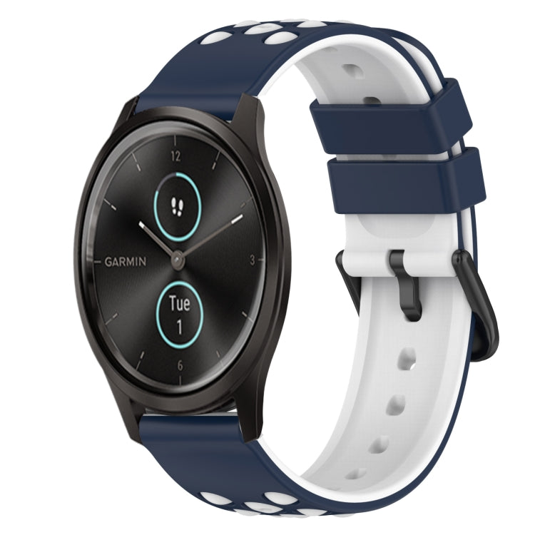 22mm Two-Color Silicone Watch Band, For Garmin Garminmove Style, For Garmin Forerunner 645 Music