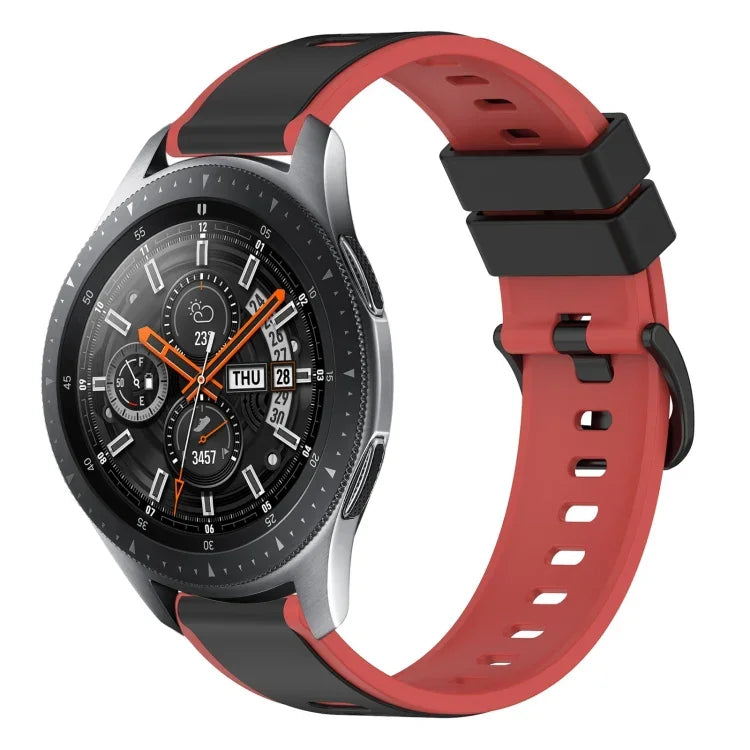 22mm Two-Color Silicone Watch Band, For Samsung Galaxy Watch3 45mm, For Samsung Galaxy Watch 46mm, For Samsung Gear S3 Classic, For Samsung Gear S3 Frontier