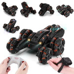 Voiture acrobatique MoFun à cinq roues avec bras oscillant à 360°, voiture télécommandée multifonctionnelle 2,4 GHz, commande simple ou double.