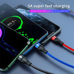 Câble de charge rapide 40W 5A USB vers Micro USB + USB-C / Type-C + 8 broches, Longueur du câble : 2m, 2m