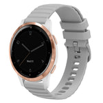 18mm Wavy Dotted Solid-Color Silicone Watch Band, For Garmin Vivoactive 4S