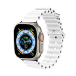 Bracelet de montre Ocean Silicone Metal Head, Pour Apple Watch Ultra 49mm / Series 8&7 45mm, Pour Apple Watch Series 8&7 41mm / SE 2&6&SE&5&4 40mm / 3&2&1 38mm