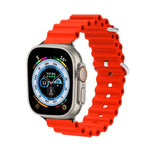 Bracelet de montre Ocean Silicone Metal Head, Pour Apple Watch Ultra 49mm / Series 8&7 45mm, Pour Apple Watch Series 8&7 41mm / SE 2&6&SE&5&4 40mm / 3&2&1 38mm