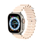 Bracelet de montre Ocean Silicone Metal Head, Pour Apple Watch Ultra 49mm / Series 8&7 45mm, Pour Apple Watch Series 8&7 41mm / SE 2&6&SE&5&4 40mm / 3&2&1 38mm