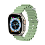 Bracelet de montre Ocean Silicone Metal Head, Pour Apple Watch Ultra 49mm / Series 8&7 45mm, Pour Apple Watch Series 8&7 41mm / SE 2&6&SE&5&4 40mm / 3&2&1 38mm