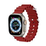 Bracelet de montre Ocean Silicone Metal Head, Pour Apple Watch Ultra 49mm / Series 8&7 45mm, Pour Apple Watch Series 8&7 41mm / SE 2&6&SE&5&4 40mm / 3&2&1 38mm