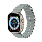 Bracelet de montre Ocean Silicone Metal Head, Pour Apple Watch Ultra 49mm / Series 8&7 45mm, Pour Apple Watch Series 8&7 41mm / SE 2&6&SE&5&4 40mm / 3&2&1 38mm