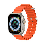 Bracelet de montre Ocean Silicone Metal Head, Pour Apple Watch Ultra 49mm / Series 8&7 45mm, Pour Apple Watch Series 8&7 41mm / SE 2&6&SE&5&4 40mm / 3&2&1 38mm