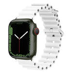 Bracelet de montre Ocean Silicone Metal Head, Pour Apple Watch Ultra 49mm / Series 8&7 45mm, Pour Apple Watch Series 8&7 41mm / SE 2&6&SE&5&4 40mm / 3&2&1 38mm