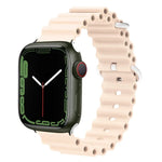 Bracelet de montre Ocean Silicone Metal Head, Pour Apple Watch Ultra 49mm / Series 8&7 45mm, Pour Apple Watch Series 8&7 41mm / SE 2&6&SE&5&4 40mm / 3&2&1 38mm