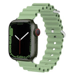 Bracelet de montre Ocean Silicone Metal Head, Pour Apple Watch Ultra 49mm / Series 8&7 45mm, Pour Apple Watch Series 8&7 41mm / SE 2&6&SE&5&4 40mm / 3&2&1 38mm