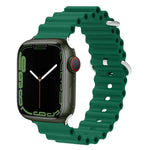Bracelet de montre Ocean Silicone Metal Head, Pour Apple Watch Ultra 49mm / Series 8&7 45mm, Pour Apple Watch Series 8&7 41mm / SE 2&6&SE&5&4 40mm / 3&2&1 38mm