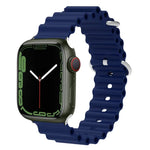 Bracelet de montre Ocean Silicone Metal Head, Pour Apple Watch Ultra 49mm / Series 8&7 45mm, Pour Apple Watch Series 8&7 41mm / SE 2&6&SE&5&4 40mm / 3&2&1 38mm
