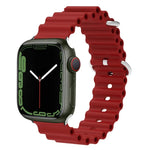 Bracelet de montre Ocean Silicone Metal Head, Pour Apple Watch Ultra 49mm / Series 8&7 45mm, Pour Apple Watch Series 8&7 41mm / SE 2&6&SE&5&4 40mm / 3&2&1 38mm