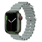Bracelet de montre Ocean Silicone Metal Head, Pour Apple Watch Ultra 49mm / Series 8&7 45mm, Pour Apple Watch Series 8&7 41mm / SE 2&6&SE&5&4 40mm / 3&2&1 38mm